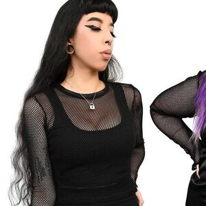 Foxblood Rare Deadstock Mesh Long Sleeve Top (Thumbholes)